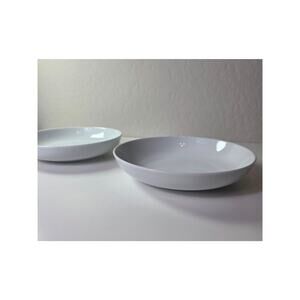 Set of 2 - OVER AND BACK White Glossy Porcelain Coupe 8.25" Salad Plates